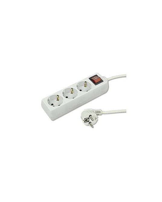 BASE 3 TOMAS CON INTERRUPTOR Y CABLE 3X1MM 1,5 MTS