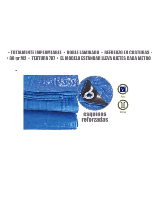 TOLDO STANDARD AZUL 3x4M TEXTURA 7X7  80gr/m2