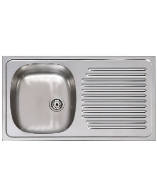 FREGADERO INOX RECTANGULAR ARES 1SENO - 1 ESCURRIDOR 80x51