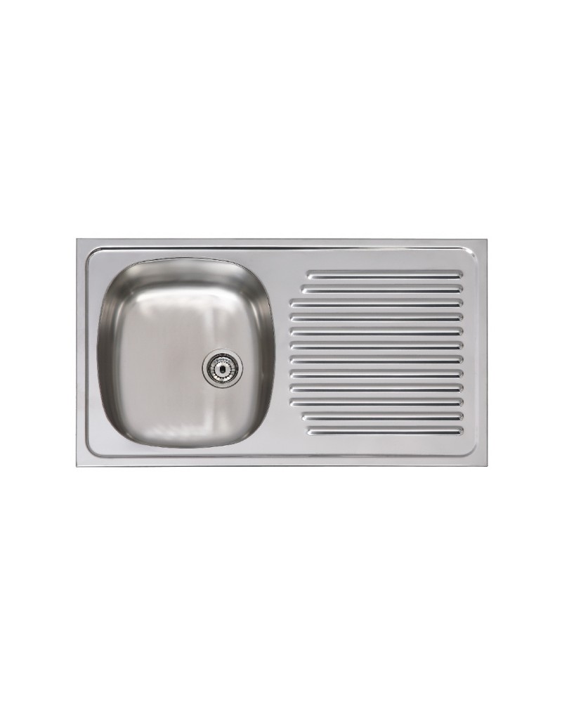 FREGADERO INOX RECTANGULAR ARES 1SENO - 1 ESCURRIDOR 80x51