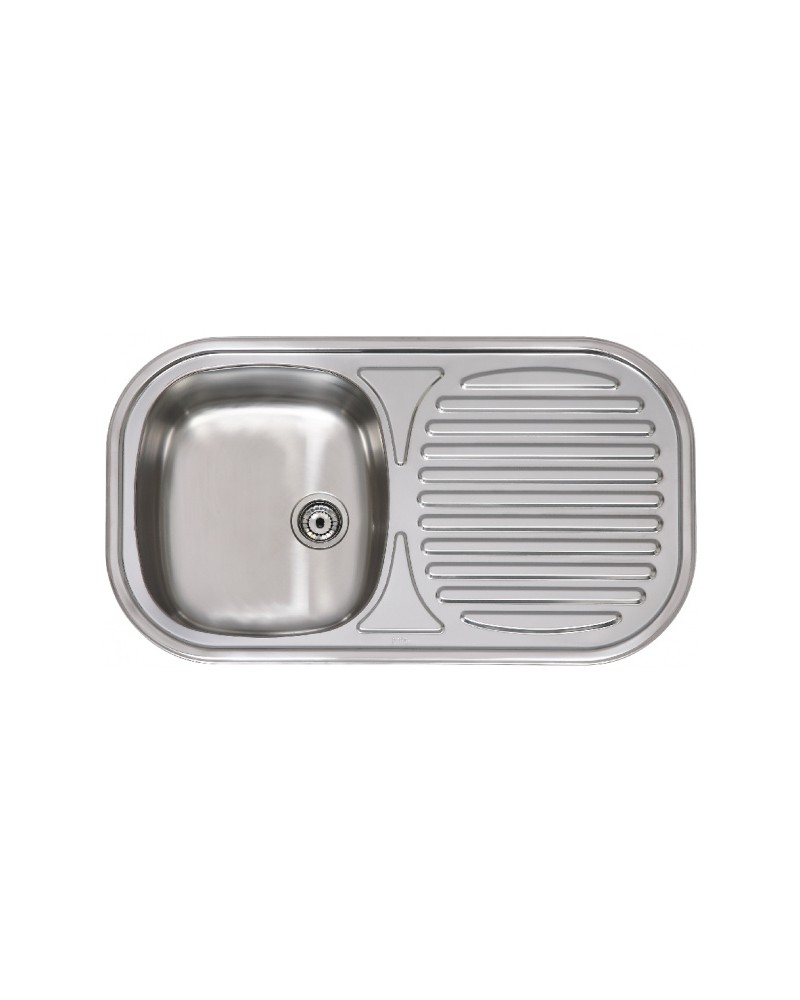 FREGADERO INOX REDONDO ROMA 1 SENO - 1 ESCURRIDOR 80X45 ENCASTRABLE