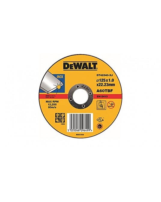 PACK 10 DISCOS DE CORTE INOX 125x1.0x22.23 DT3506 DEWALT