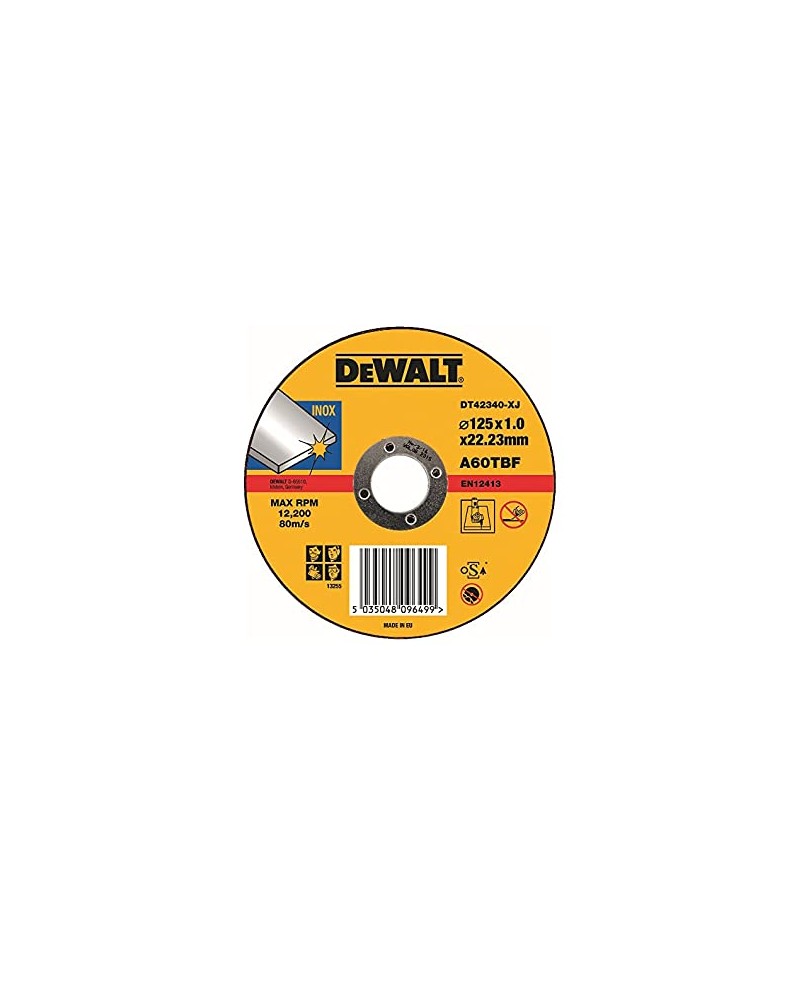 PACK 10 DISCOS DE CORTE INOX 125x1.0x22.23 DT3506 DEWALT