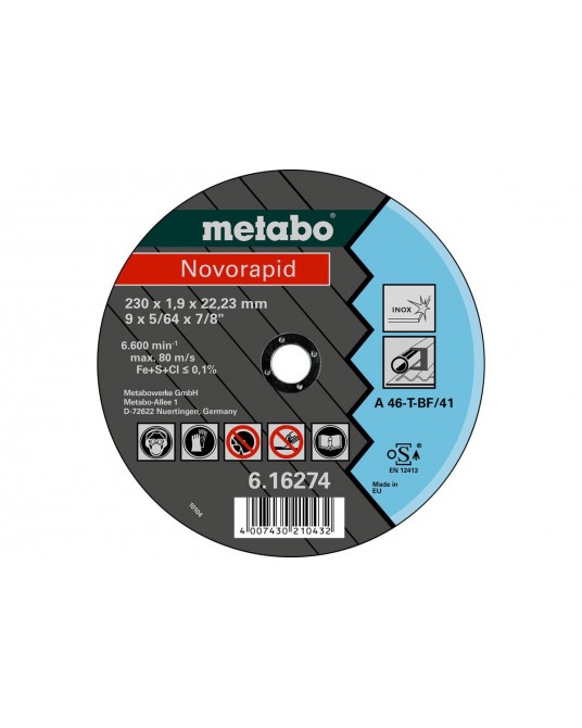 DISCO NOVORAPID 115X1.0X22.23 INOX METABO
