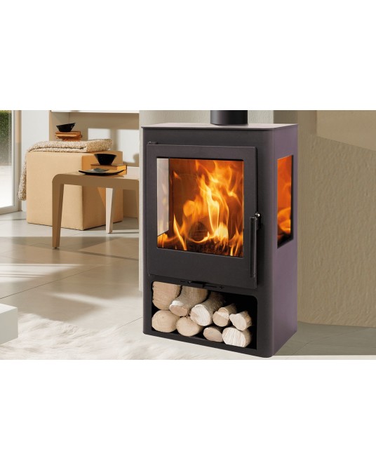 ESTUFA LEÑA CORAL 5,4 KW 730x446x384 MM PANADERO