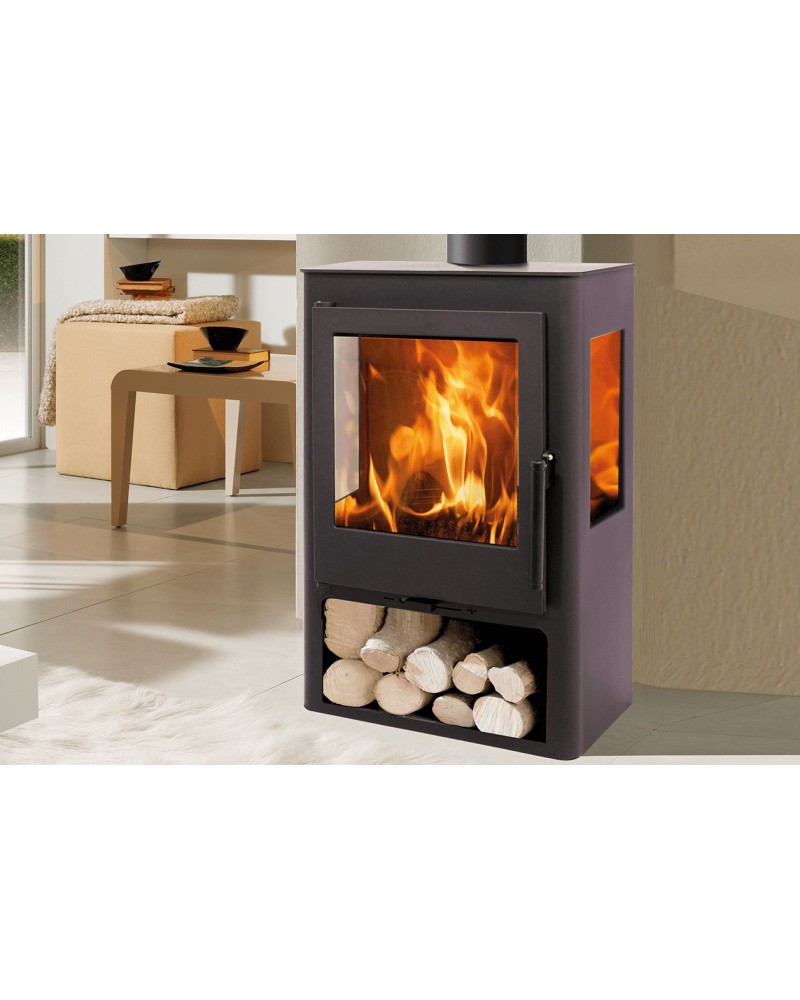 ESTUFA LEÑA CORAL 5,4 KW 730x446x384 MM PANADERO