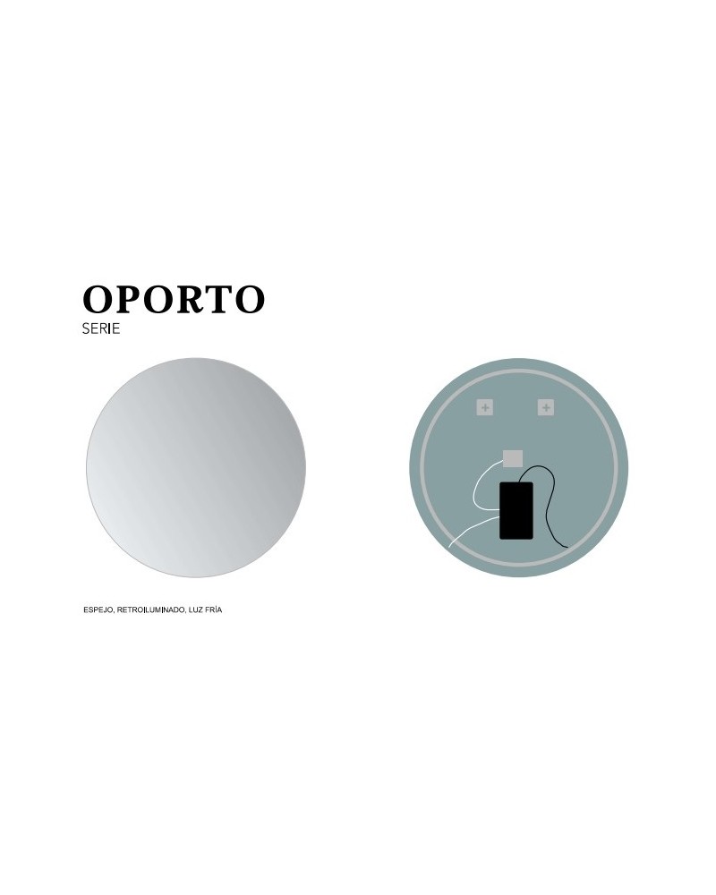 ESPEJO OPORTO Ø 60 CM RETROILUMINADO