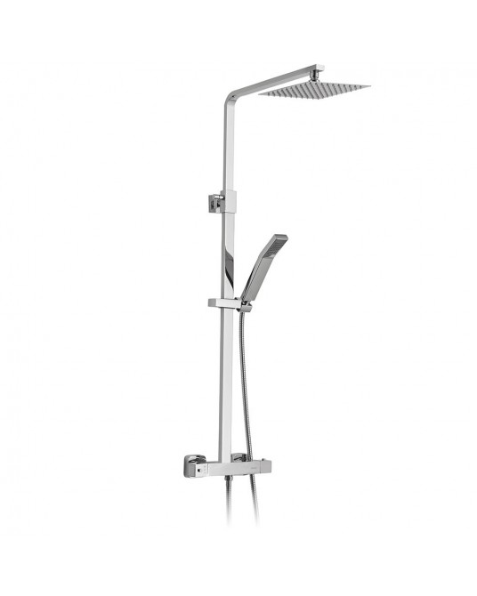 GRAN DUCHA QUBIK 200 Rociador cuadrado + termostática + columna BUADES