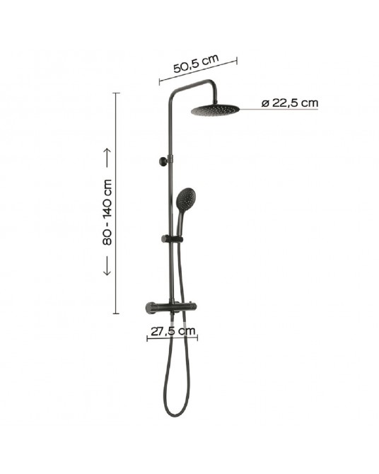 GRAN DUCHA G-STAR MIX 00 TERMOSTATICA EXTENSIBLE NEGRA